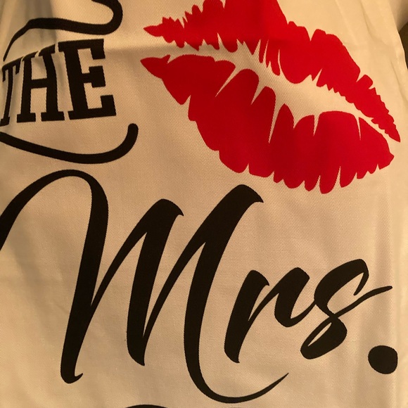 Mr and Mrs apron red/black - Picture 5 of 5